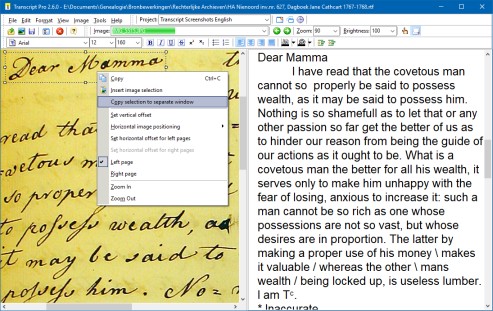 Screenshot Transcript selecting part of an image (click to enlarge)