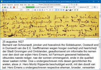 Schermvoorbeeld hoofdvenster Transcript 2.6 (klik om te vergroten)